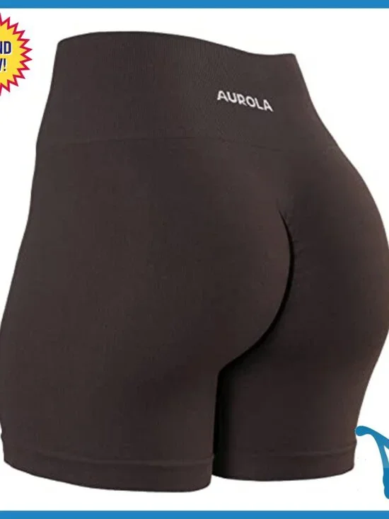 High Waist Tummy Control Workout Shorts Seamless Ribbed Activewear